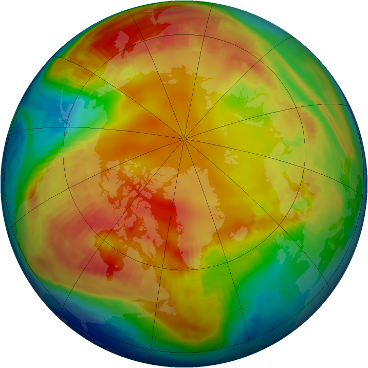 Arctic ozone map for 01 February 1985